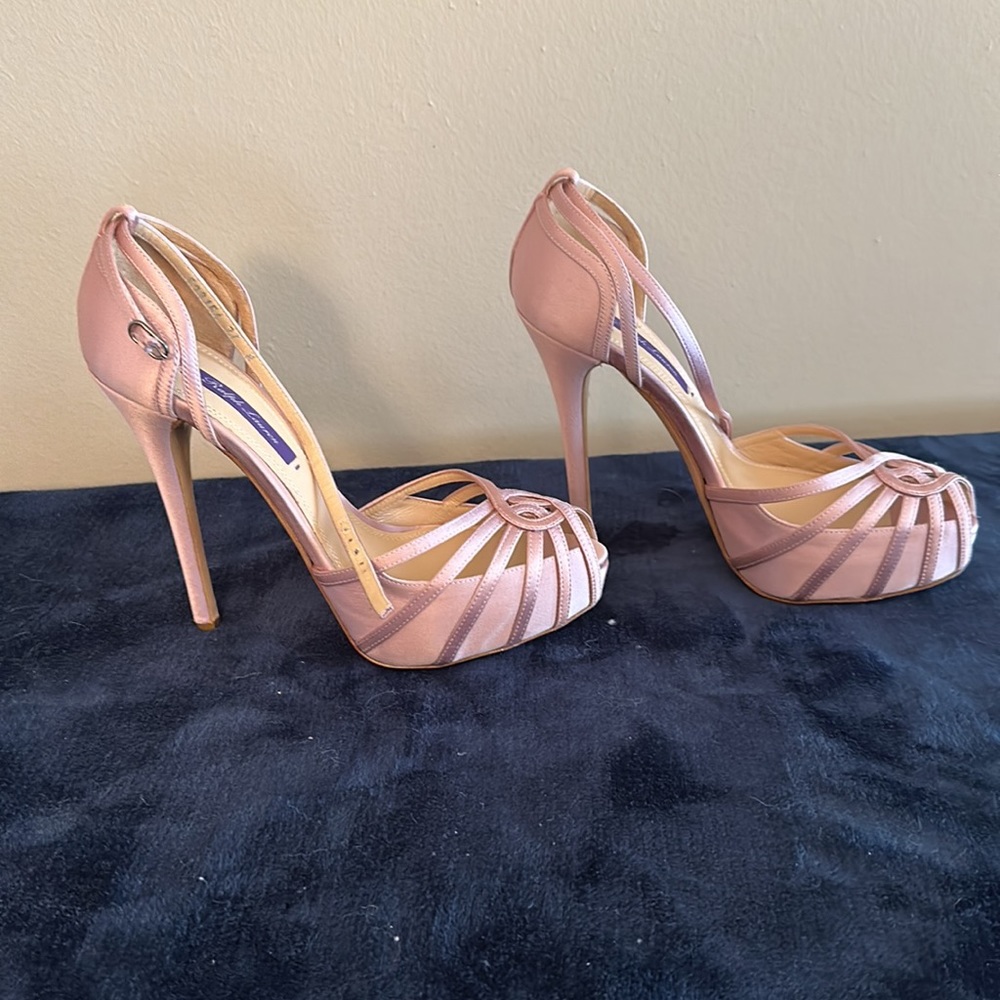 New Ralph Lauren Mauve Pink Satin Heels